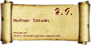 Hofner István névjegykártya